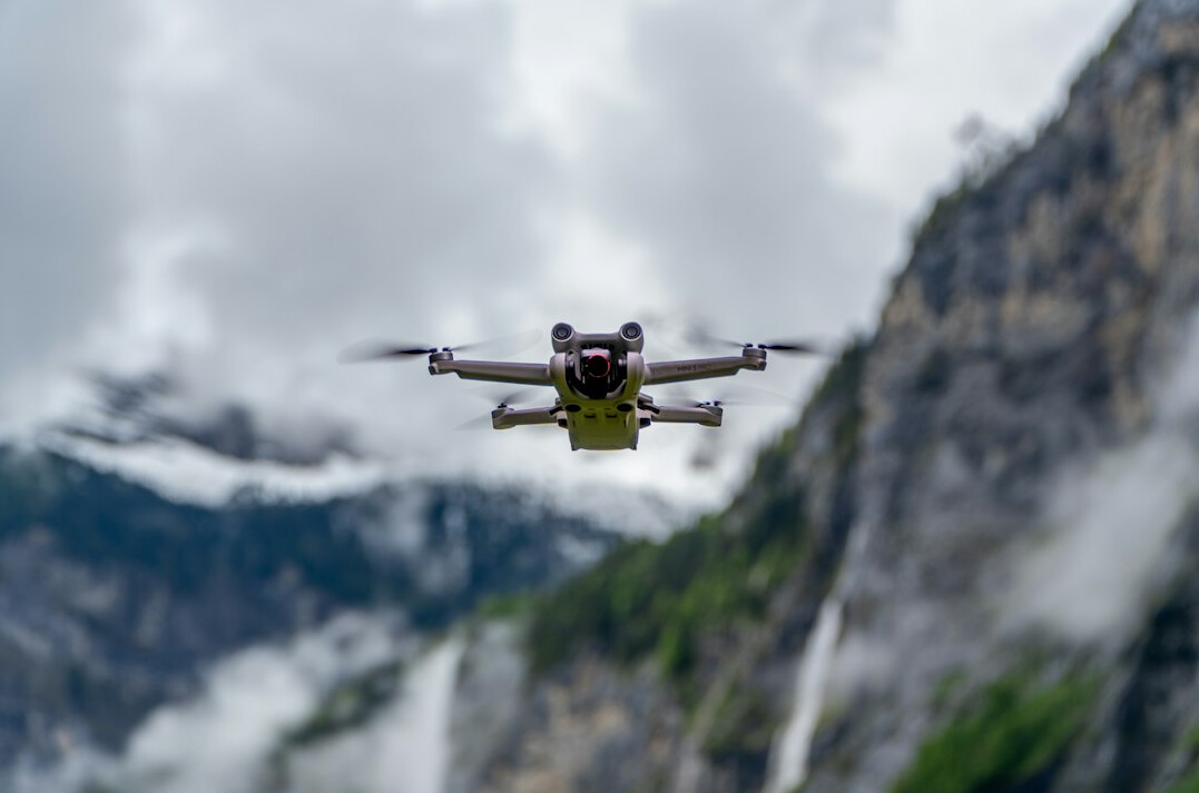drone flying over landscape