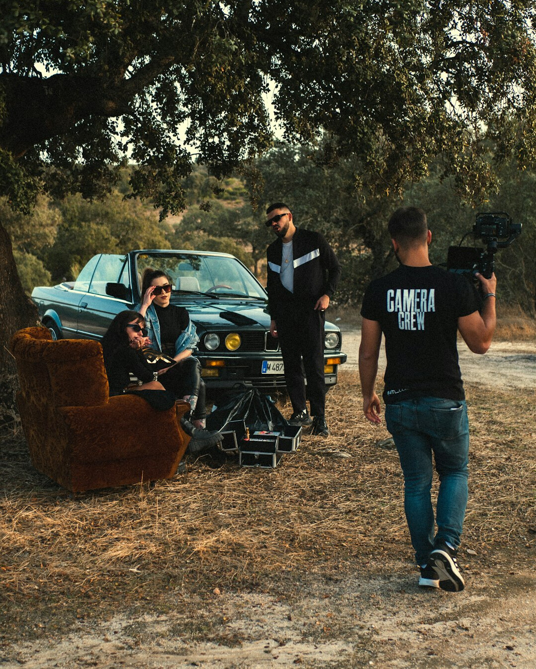 film crew on set